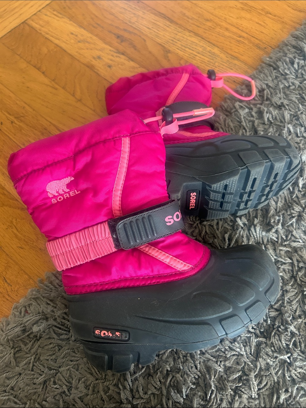 Sorel Toddler Hot Pink and Black Winter Boots Size 9